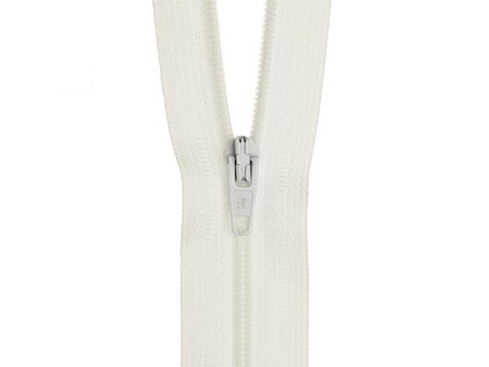 25cm White Zipper