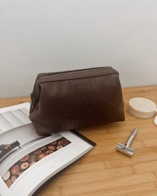 Albie Cosmetic Case - Saddle Chocolate