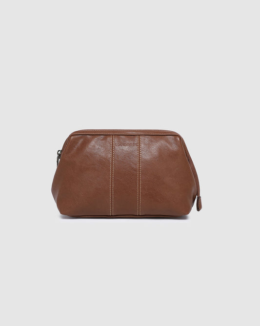Albie Cosmetic Case - Saddle Cognac