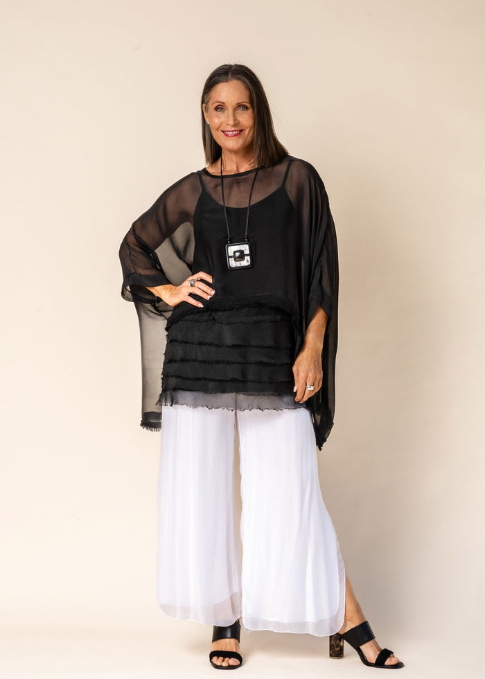 Farah Silk Top O/S Onyx