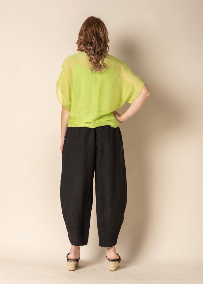 Florencia Linen Pants - Onyx