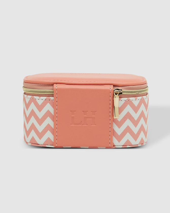 Olive Jewellery Box Chevron Peach