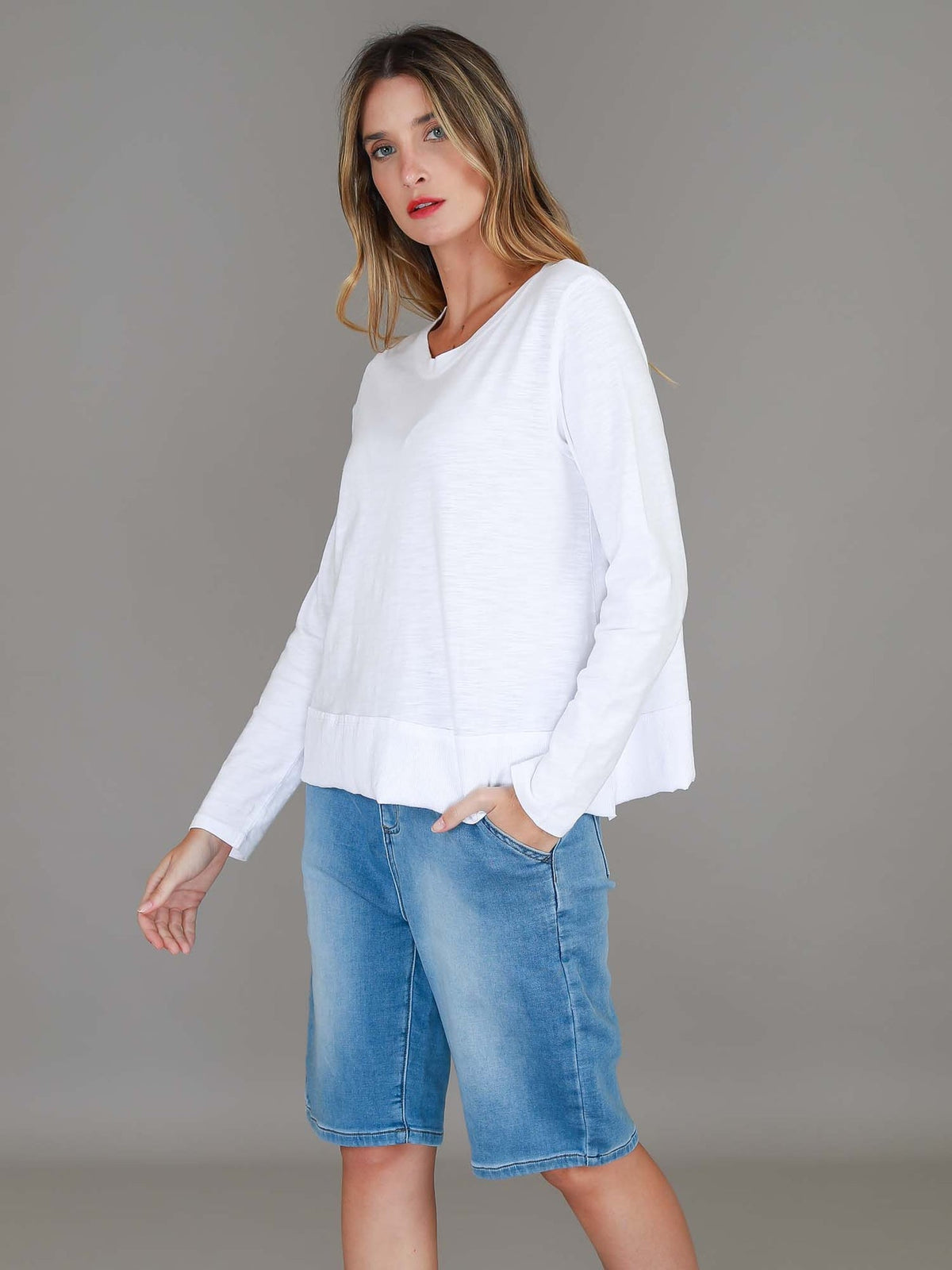 Brumby Denim Long Shorts - Denim Blue