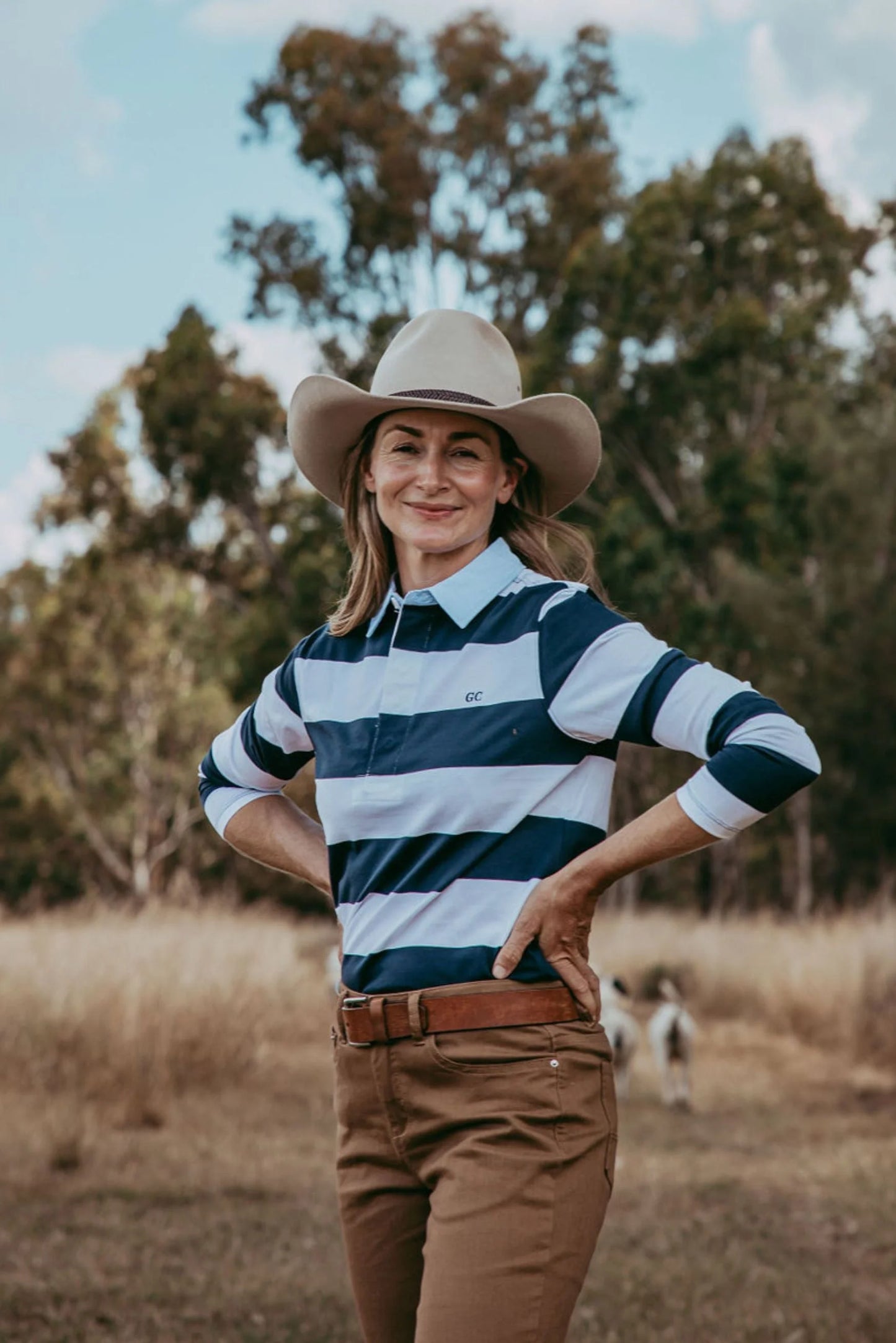 Relaxed Fit Stripe Cotton Rugby Top White/Parisian Navy