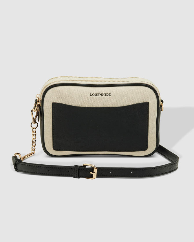 Jolene Canvas Crossbody Bag Cream/Black