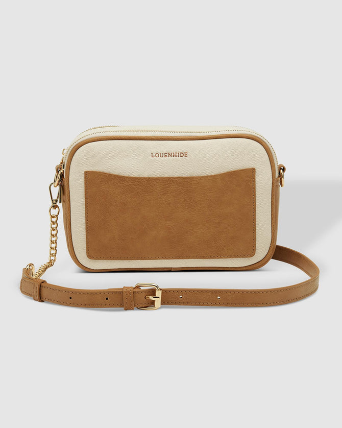 Jolene Canvas Crossbody Bag Cream/Camel