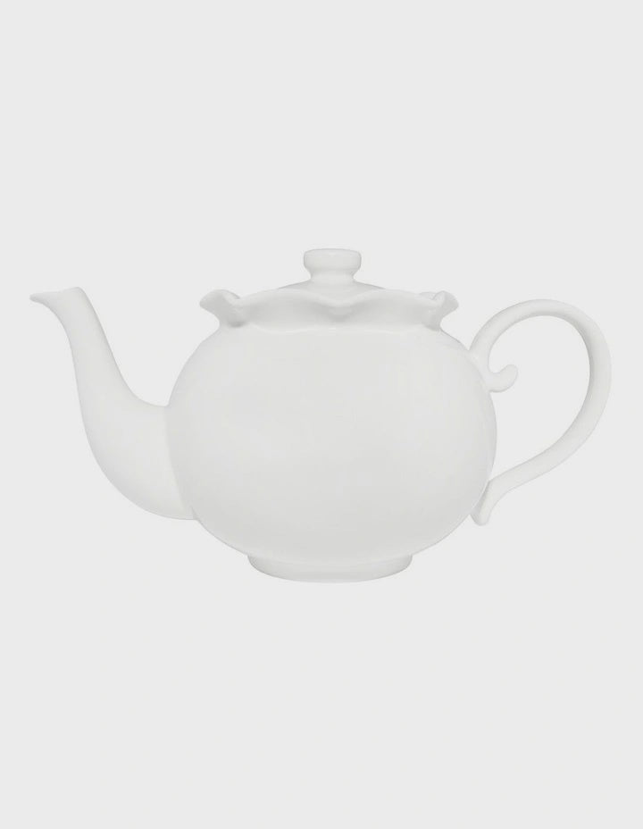 Florence Scallop Teapot 1L White Gift Boxed