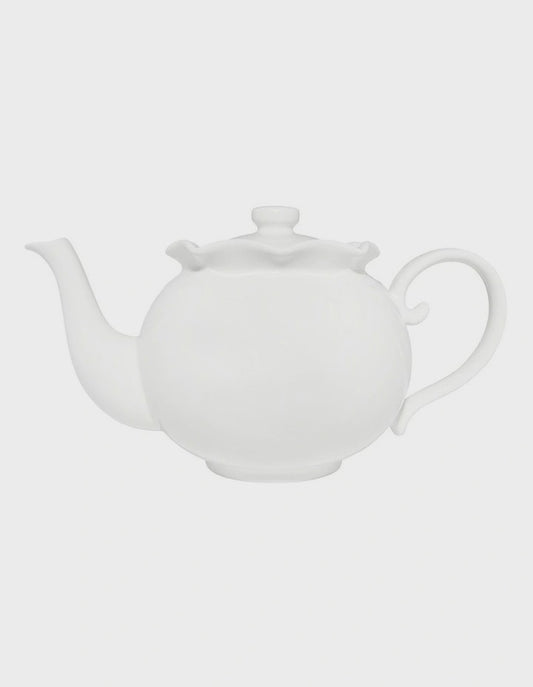 Florence Scallop Teapot 1L White Gift Boxed