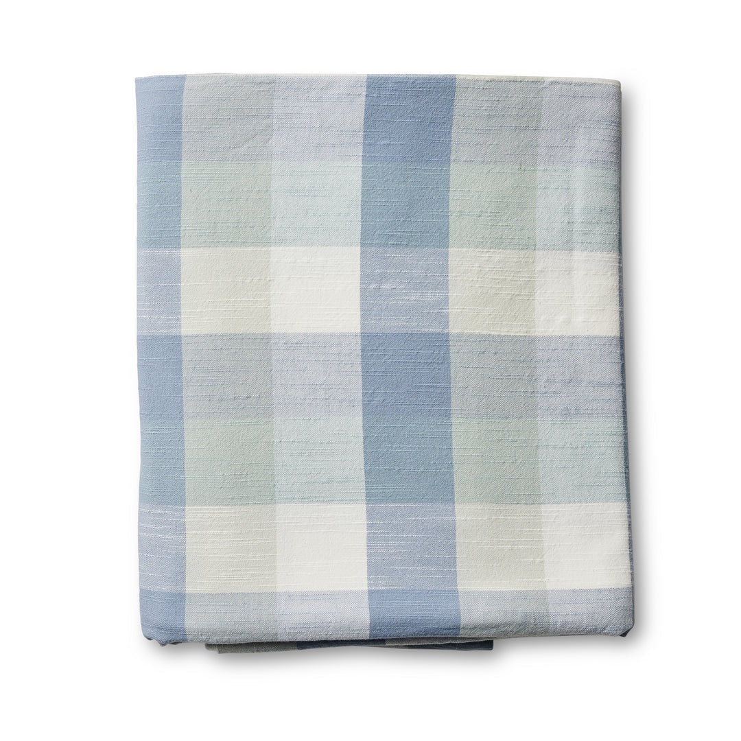 Isaac Blue/Seafoam Check Tablecloth