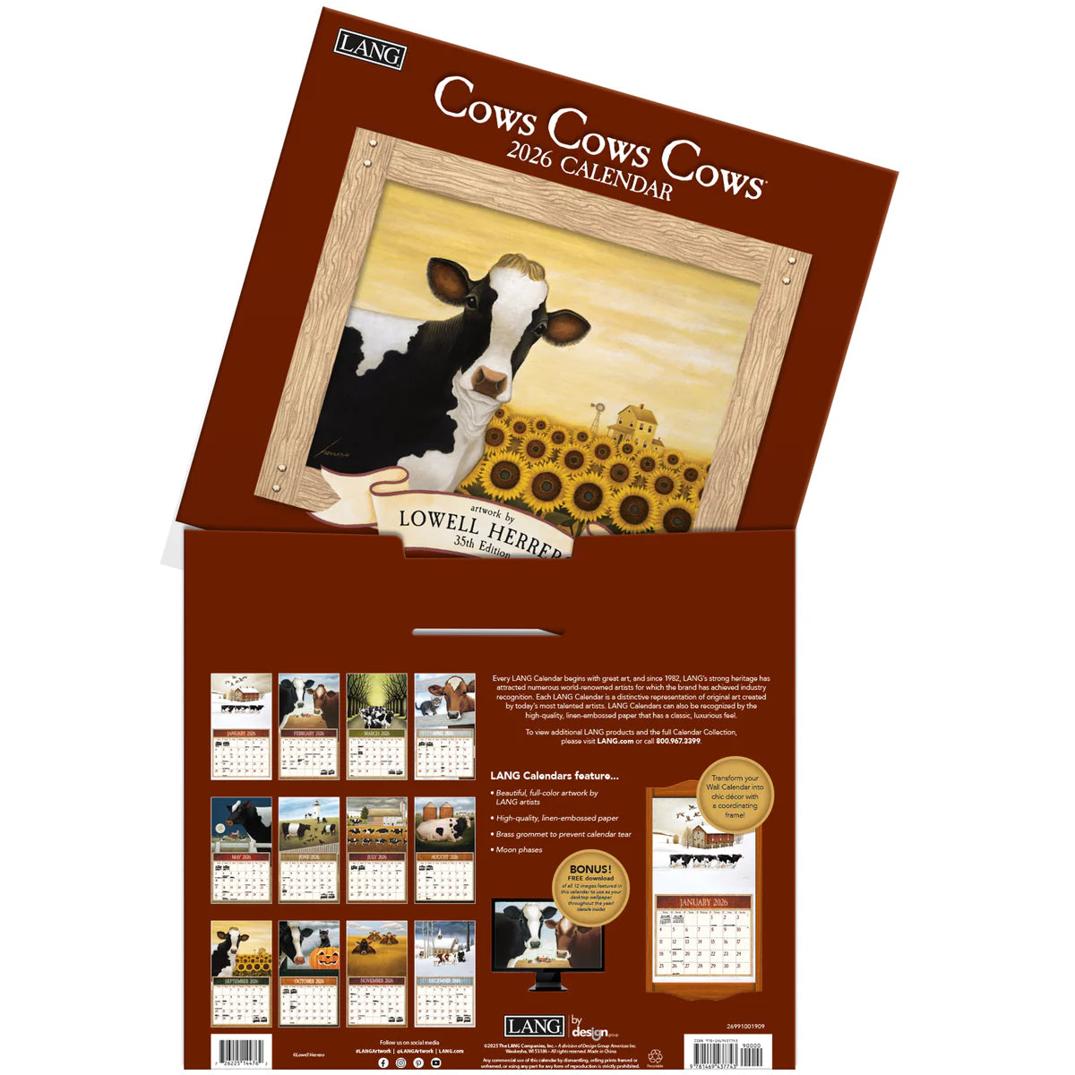 2026 Lang Cows Cows Cows Calendar