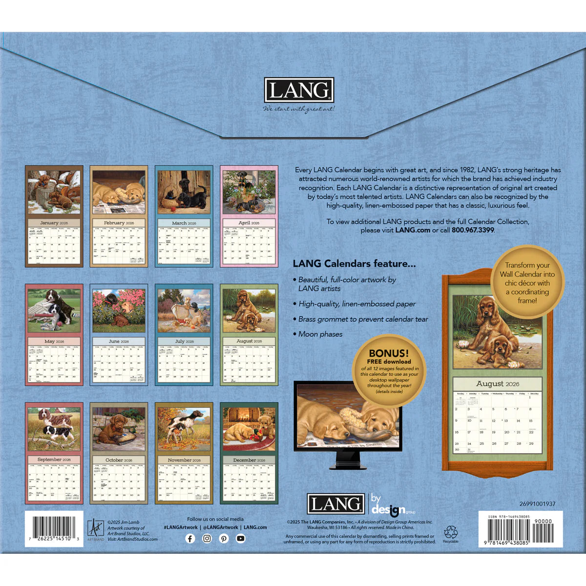 2026 Lang Puppy Calendar