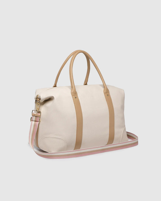 Alexis Stripe Weekender Travel Bag - Vanilla