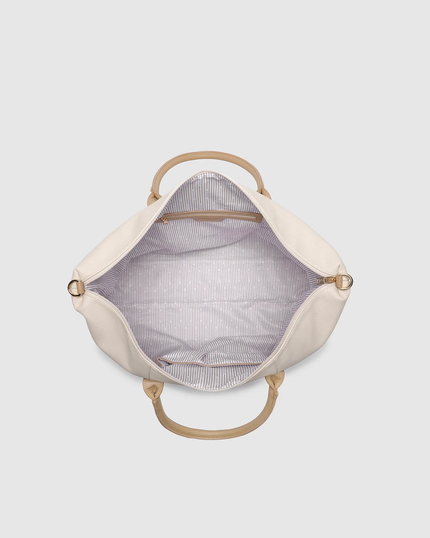 Alexis Stripe Weekender Travel Bag - Vanilla