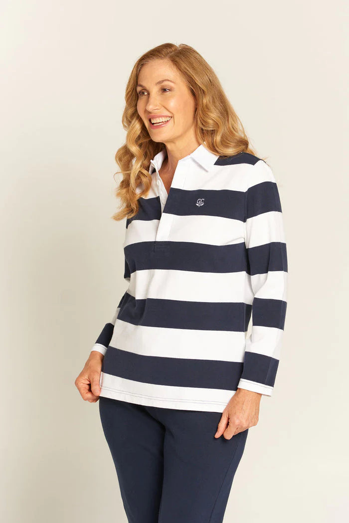 GC Stripe Rugby Jumper Navy