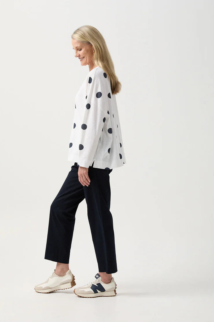 Cotton Boxy Spot Tee - Parisian Night