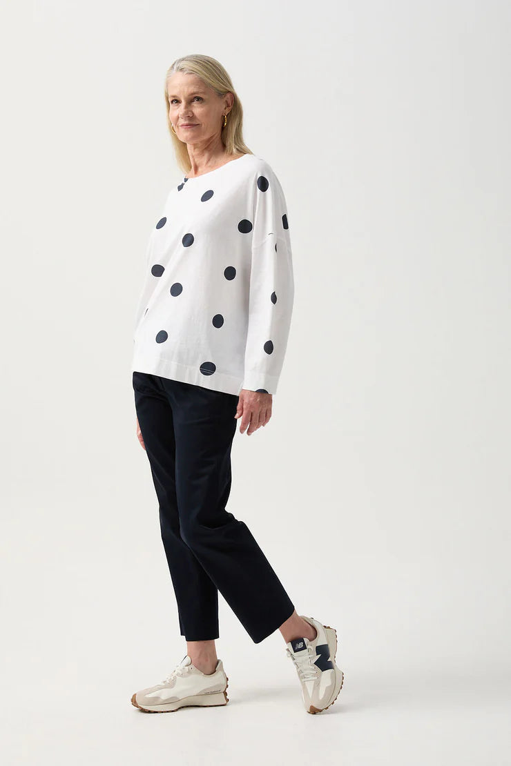 Cotton Boxy Spot Tee - Parisian Night