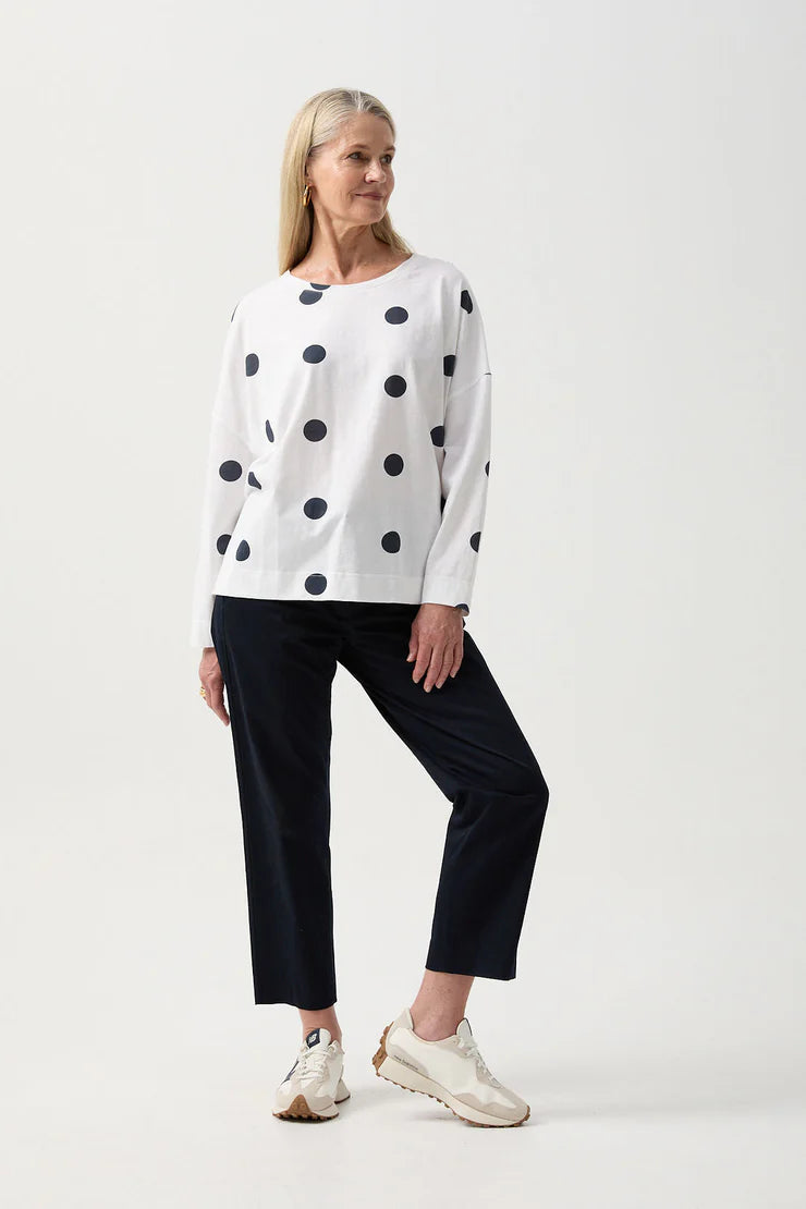 Cotton Boxy Spot Tee - Parisian Night