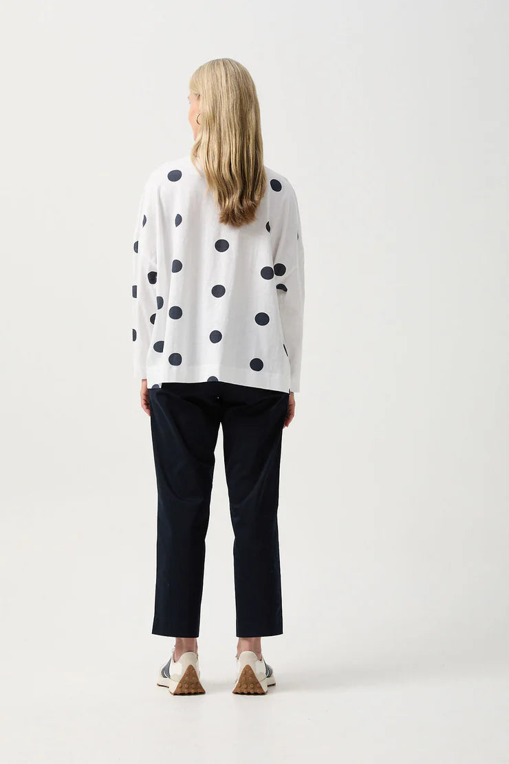 Cotton Boxy Spot Tee - Parisian Night
