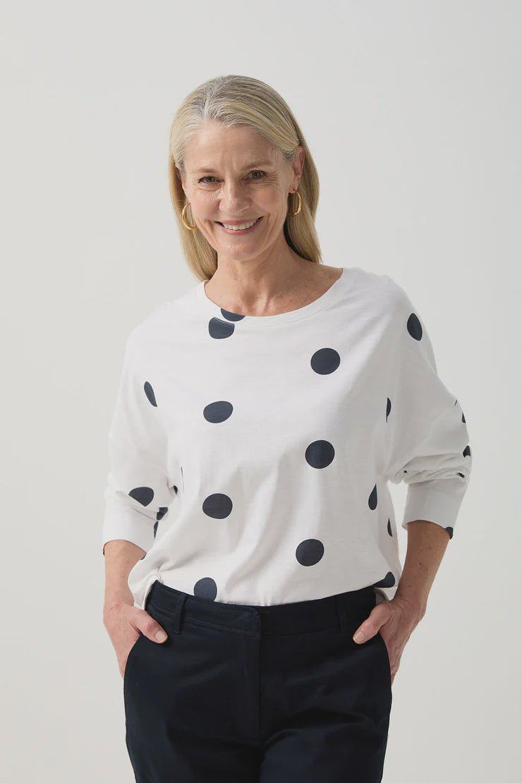 Cotton Boxy Spot Tee - Parisian Night