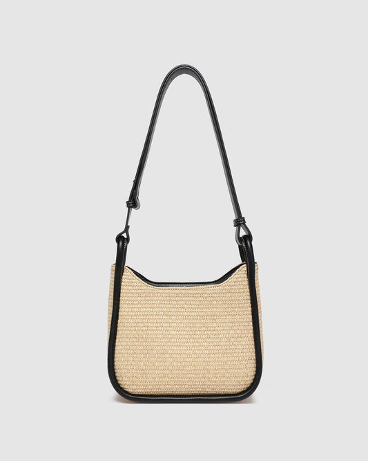 Clare Shoulder Bag - Raffia Black