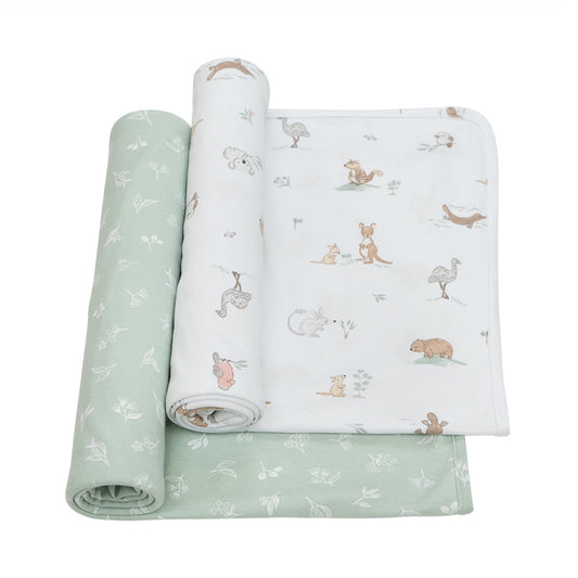 Australiana - 2 Pack Organic Swaddle Wraps