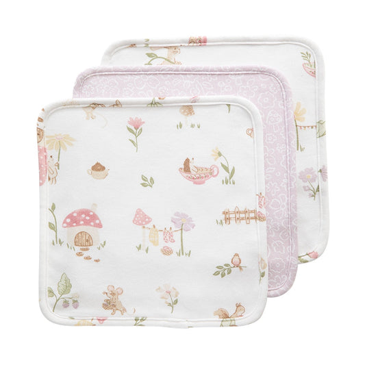 Whimsical Wonderland - 3 Pack Organic Wash Cloths