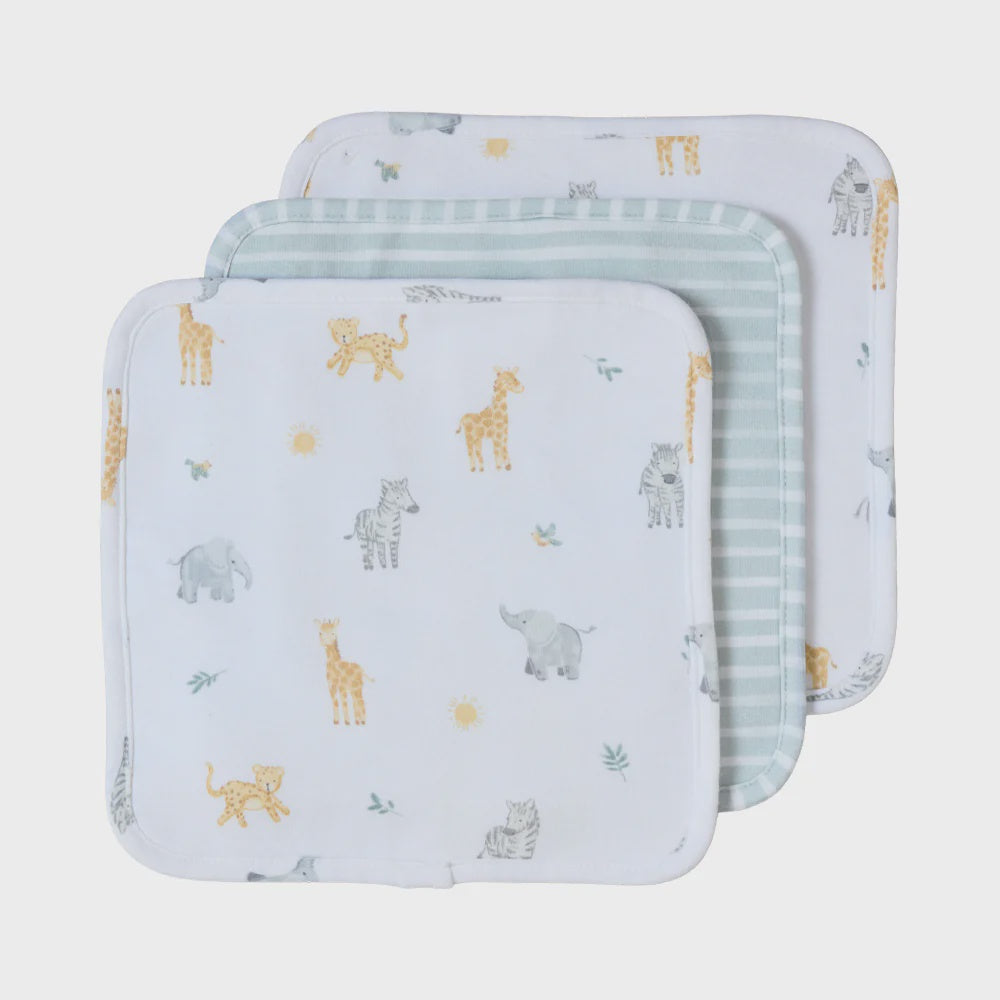 3pk Organic Wash Cloths - Roam & Roar