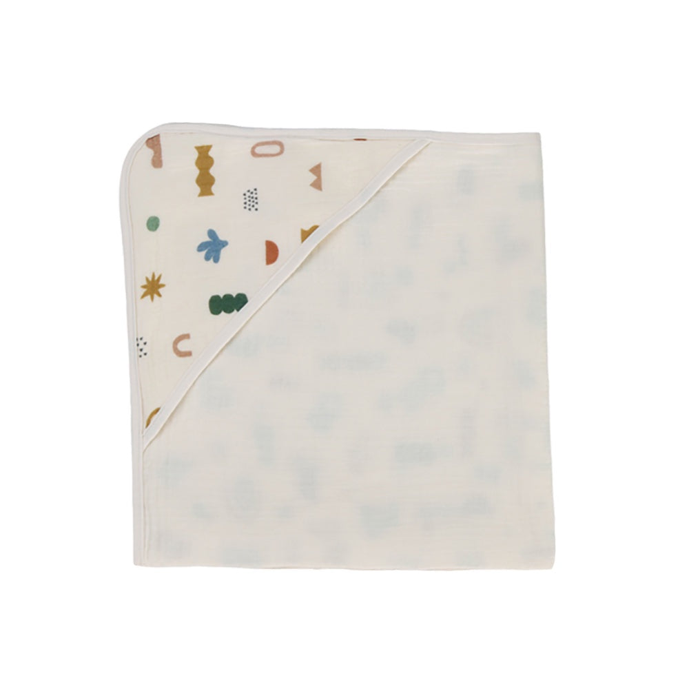 Muslin Hooded Towel - Geo Mod