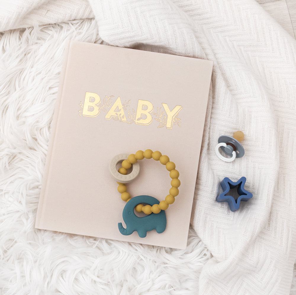 Silicone Elephant Teether - Steel Blue