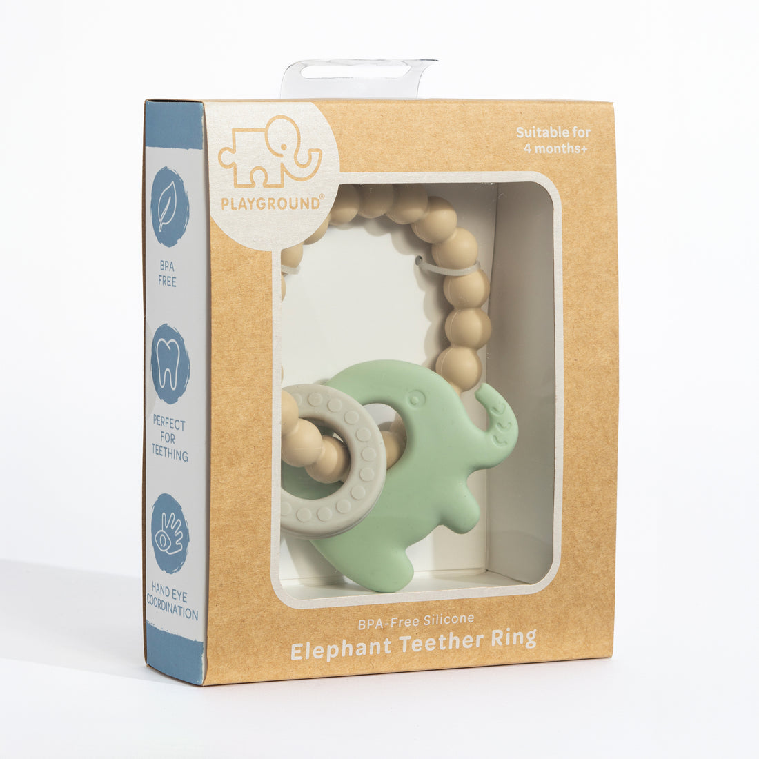 Silicone Elephant Teether- Light Sage