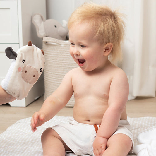 Tractor Ride/Cow - Organic Bath Mitt