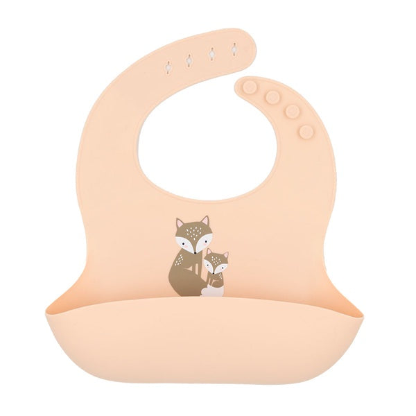 Silicone Bib - Fox/Blush