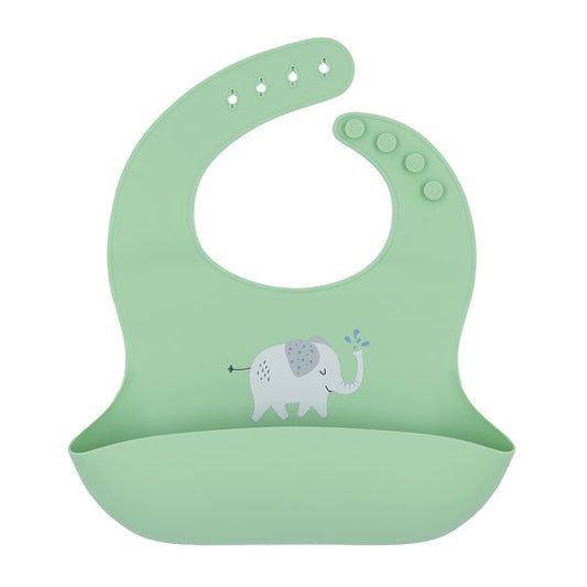 Silicone Bib - Elephant/ Sage