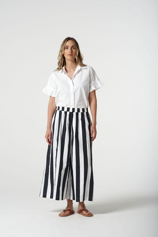 Ruffle Sleeve Shirt - Optical White