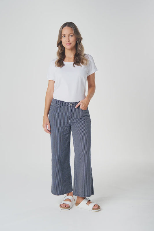 5 Pocket Wide Leg Cropped Pants