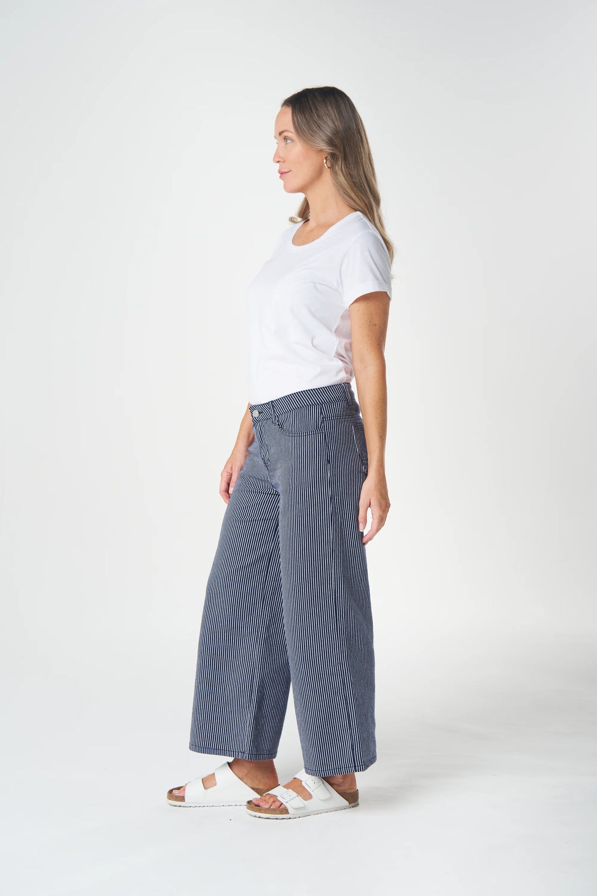 5 Pocket Wide Leg Cropped Pants