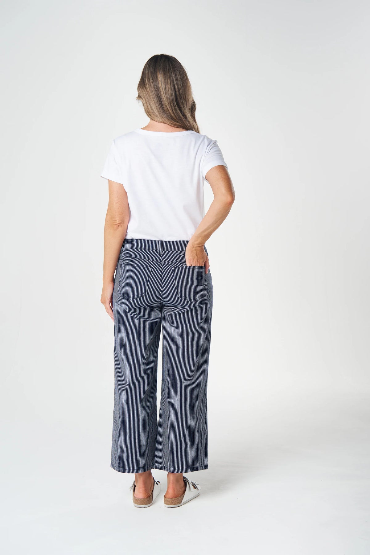 5 Pocket Wide Leg Cropped Pants