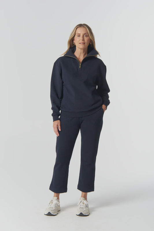Barkly Cotton Track Pant - Dark Navy