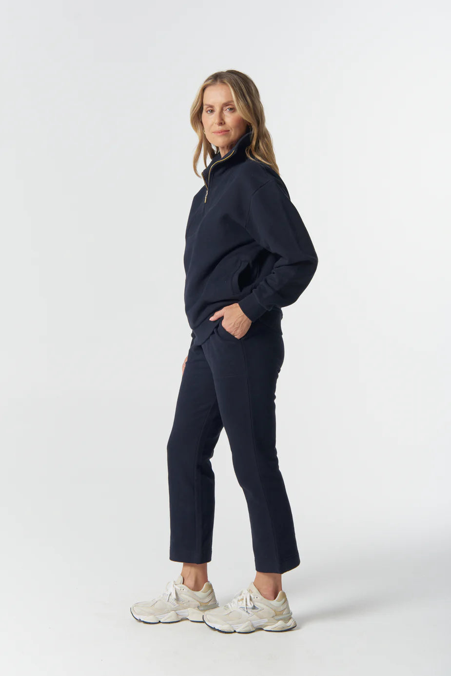 Barkly Cotton Track Pant - Dark Navy