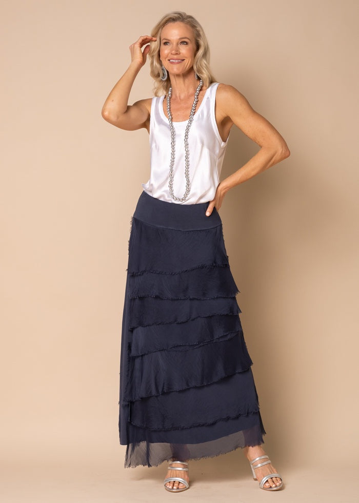 Fifi Silk Skirt O/S - Navy