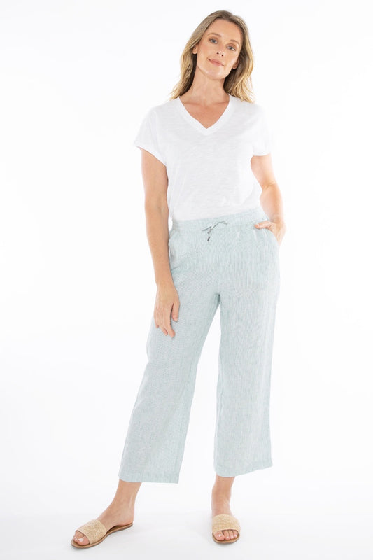 Core Stripe Pant - Clover/White