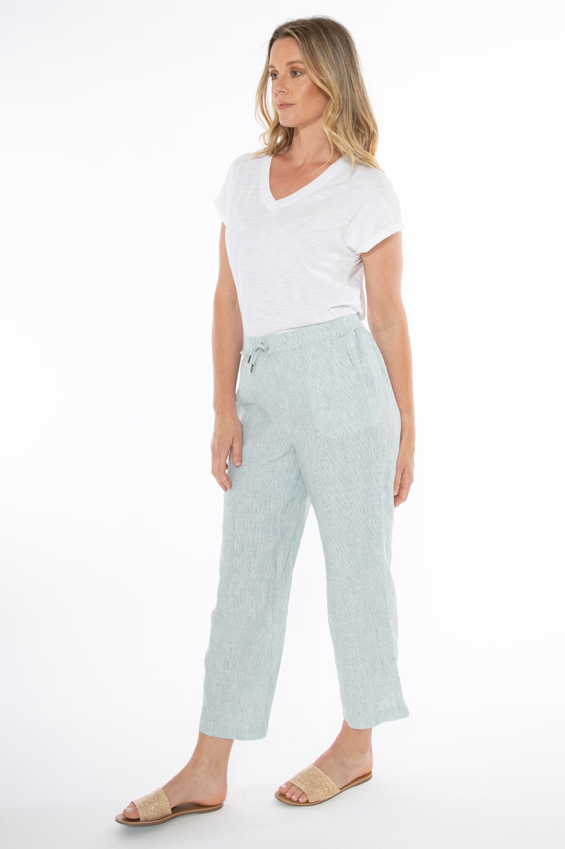 Core Stripe Pant - Clover/White