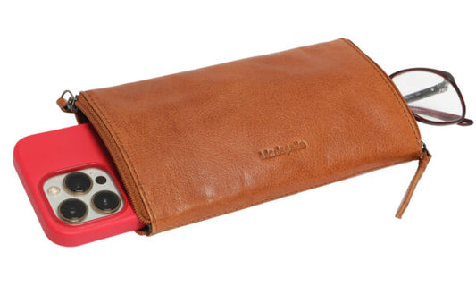 Leather Optical/Phone Case - Navy