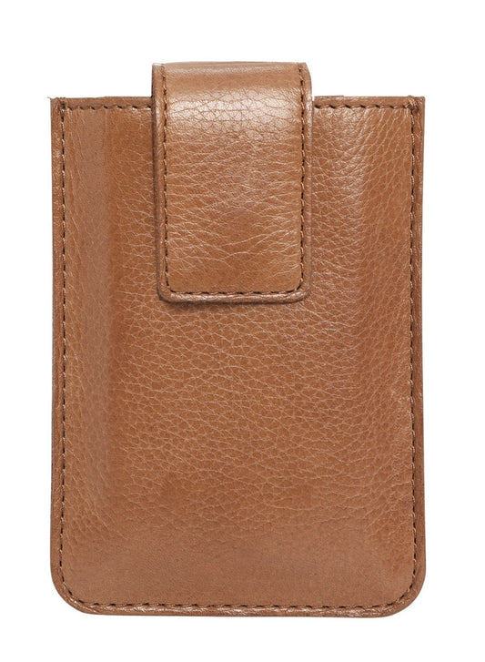 Leather Credit Card Holder - Tan