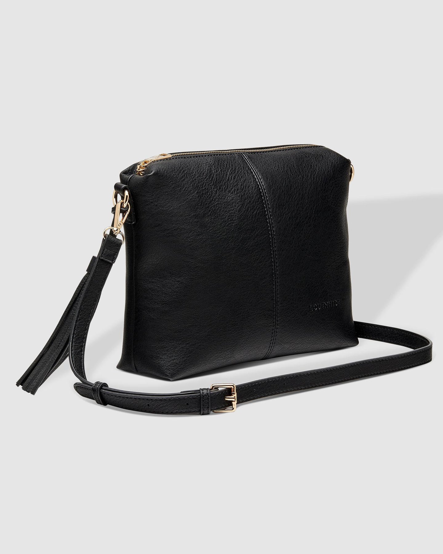 Daisy Stripe Crossbody Bag - Black