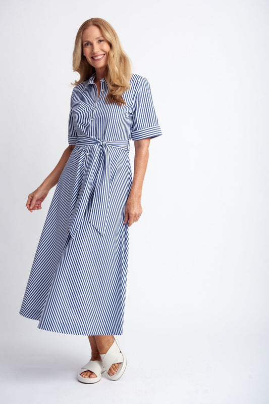 Stripe Dress - Navy/White