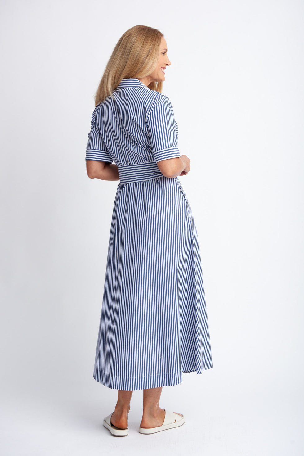 Stripe Dress - Navy/White