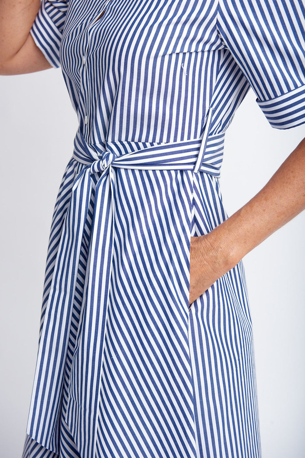 Stripe Dress - Navy/White