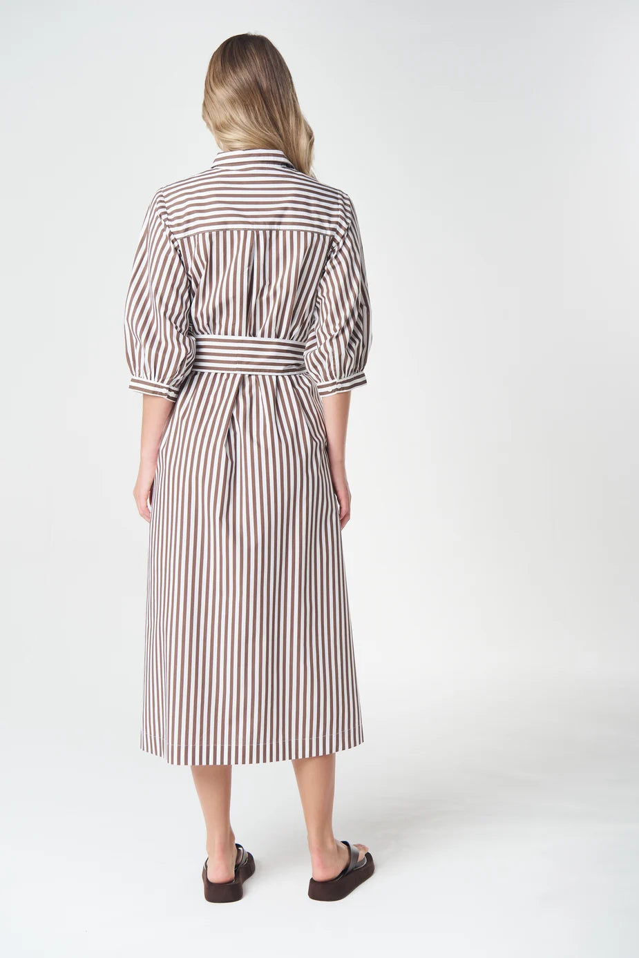 Ivy Cotton Maxi Dress - Chocolate Stripe