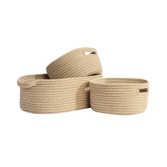 Natural 3 Pc Cotton Rope Storage Set